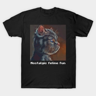 nostalgic feline fun pixelart T-Shirt